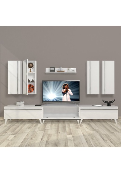 Decoraktiv Eko 8d Mdf Retro Tv Ünitesi Tv Sehpası Beyaz