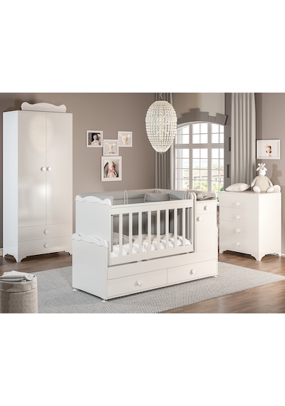 Patiko Sahra 970 Bebek Odası Takımı Beyaz