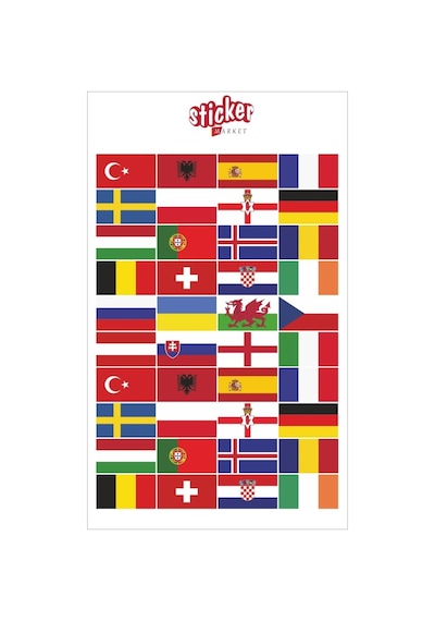 Ülke Bayrakları Sticker Seti