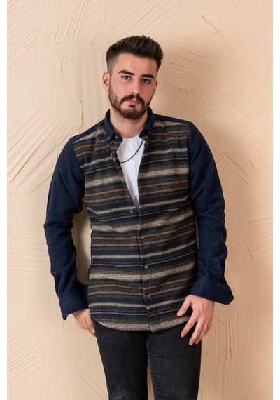 Advante Slimfit Parça Desenli Erkek Oduncu Gömlek (509437476)