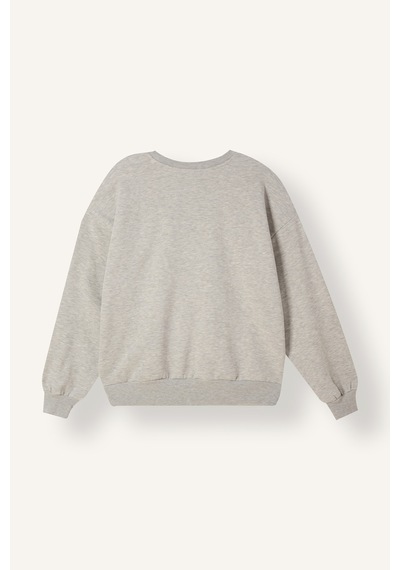 Defacto Oversize Bisiklet Yaka Baskılı Sweatshirt I6357ax26augr110 Gri-gr110