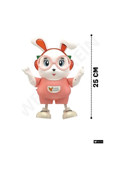 Dans Eden Sevimli Tavşan Robot 25 Cm Işıklı, Sesli Ve Pilli