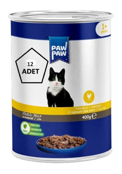 Paw Paw Joleli Tavuklu Yetişkin Kedi Konserve 12 x 400 G