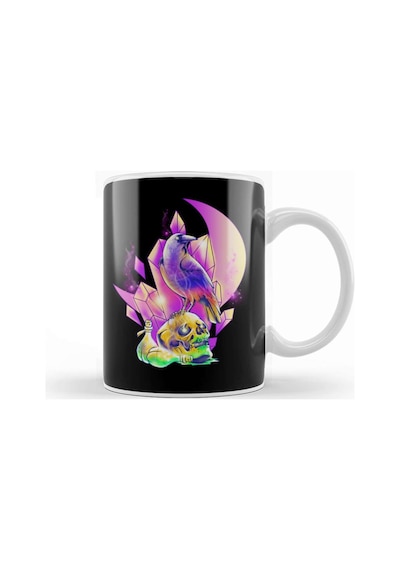 Skull & Crow Rpg Gamer Fantasy Gaming Pastel Art Kupa Bardak Porselen Karışık