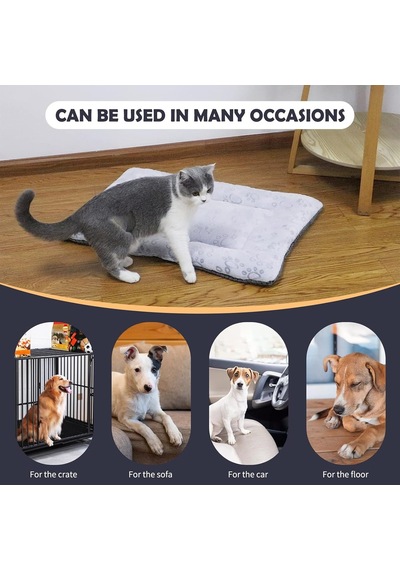 Köpek Yatağı Mat, Çift Amaçlı Yıkanabilir Yastık, Yumuşak Premium Peluş Köpek Sandığı Minderi, Küçük/orta/büyük Köpekler Ve Kediler İçin Yatak Fc014 Gri, 76 X 50 Cm