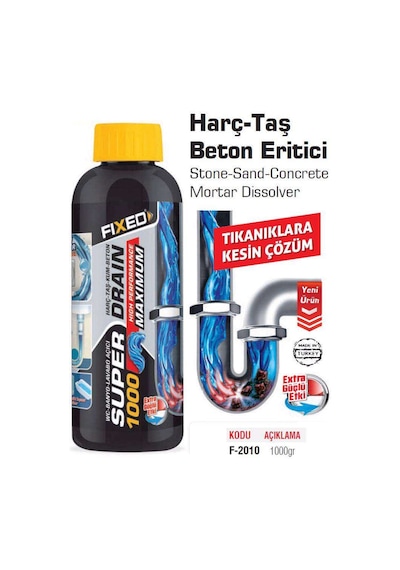 Sgs Harç Taş Beton Eritici Sıvı 1 Kg - Tıkanıklara Kesin Çözüm F