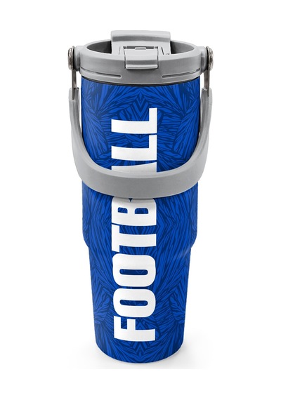 Coral High Lacivert Saks Futbol Desenli Pipetli Ve Direkt İçim Çelik Termos 900 Ml 38721 Saks Mavi