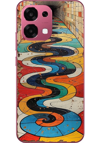 Oppo A6 Pro Uyumlu Renk Duvarı Baskılı Silikon Kılıf Renkli