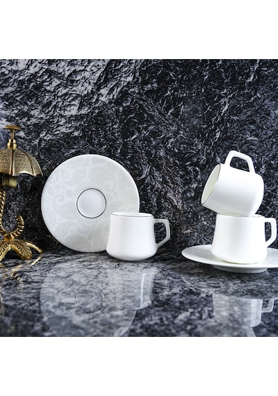 Evaliza Paisley White 6 Kişilik Kahve Fincan Takımı 80 Ml Çok Renkli