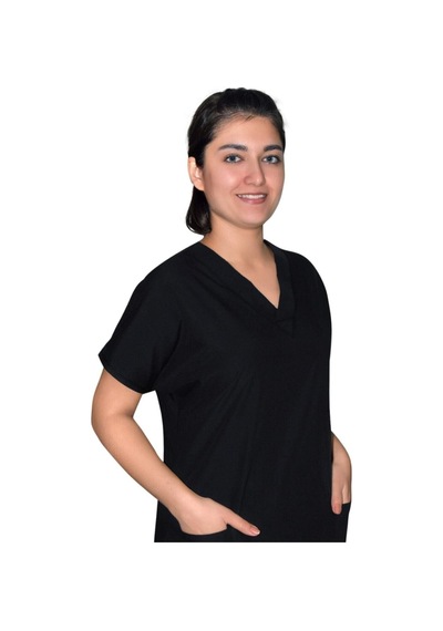Unisex Siyah Terikoton Kumaş Tek Üst Forma Siyah Siyah