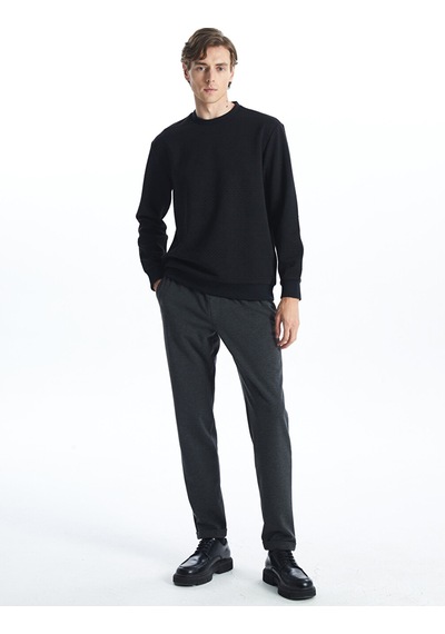 Lcw Vision Siyah Bisiklet Yaka Uzun Kollu Erkek Sweatshirt