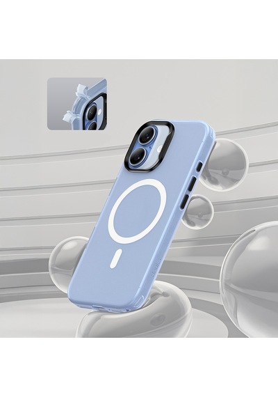 Apple Uyumlu iPhone 17  Kılıf M-safe Şarj Özellikli Benks Lucid Armor Magnetik Kapak Açık Mavi Açik Mavi