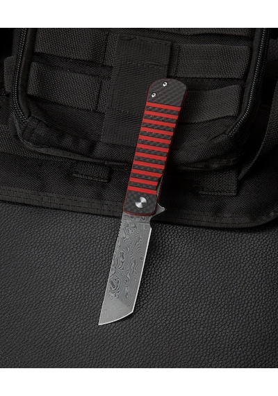Bestech Tıtan Karbon Fiber Ve G10 Saplı Ara Katman: 2,96'' Damascus Kamp Çakı Bl05b Çok Renkli