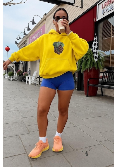 Money Baskılı Sweatshırt Sari
