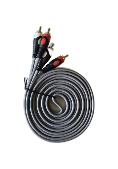 2 Rca 2 Rca Stereo Ses Kablosu 3m Amfi Tv Hoparlör Ses Sistemi Bağlantı Kablosu Gri