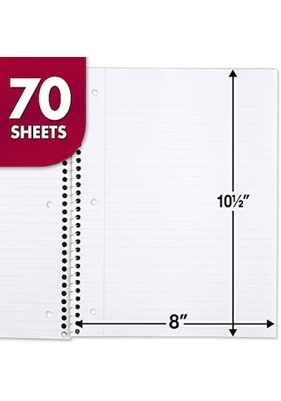 Mead Spiral Defter, 24 Paket, 1-konu, Geniş Çizgili Kağıt, 7-1/2" X 10-1/2", Dizüstü Bilgisayar Başına 70 Sayfa, Renk Değişebilir 05510 103 Ivory Mead Spiral Defter, 24 Paket, 1-konu, Geniş Çizgili Kağıt, 7-1/2" X 10-1/2", Dizüstü Bilgisayar Başına 70 Sayfa, Renk Değişebilir 05510 103 Ivory