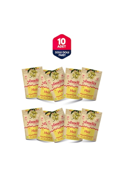 Freeze Dried 10'lu Dolu Dolu Paket Muz Kuru Meyve Cipsi - Dondurularak Kurutulmuş Muz 20gx10 200 G