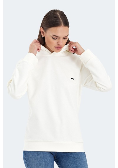 Slazenger Kathy In Kadın Kapüşonlu Ekru Sweatshirt Ekru