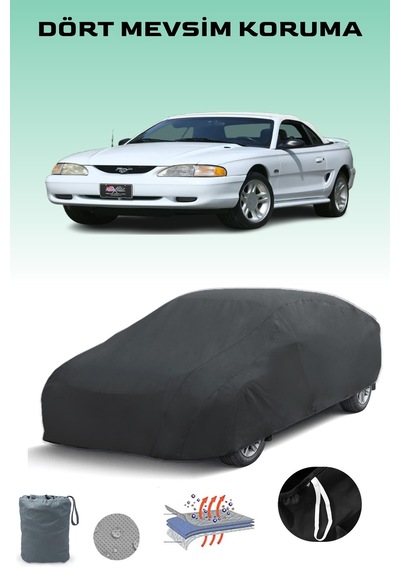 Siyah Ford Mustang Gt 1996 Araba Brandası, Oto Örtüsü, Araba Çadırı Siyah
