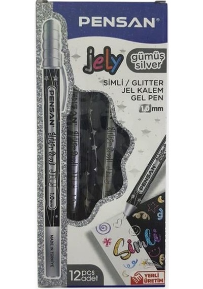 Pensan Jel Kalem 2800 Gümüş Jely Glitter Simli 12'li Paket Diğer