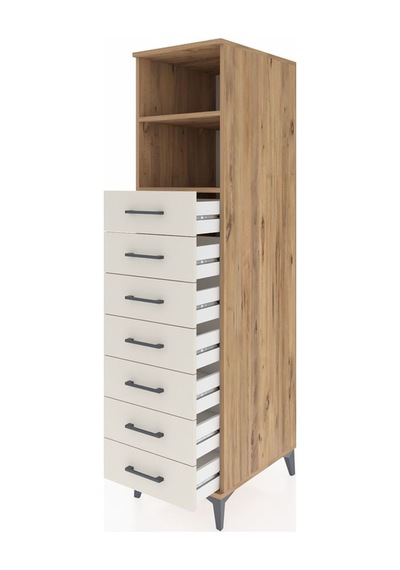 Kronos Dolap 2 Raflı 7 Çekmeceli 44x59x182 Çam-aytaşı Çam