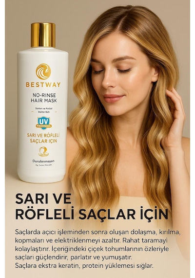 Bestway Sarı ve Röfleli Saçlar İçin Durulanmayan Saç Maskesi 500 ML