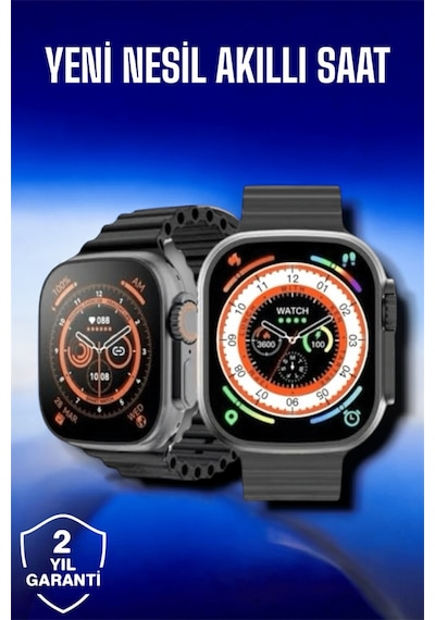 45 Mm Gri Kasa Ultra Akıllı Saat Sesli Görüşme, Sağlık Takibi, Suya Dayanıklı