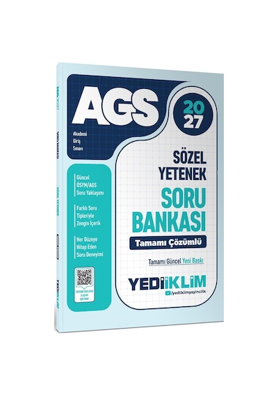 Yediiklim Yayınları 2027 Meb Ags Sözel Yetenek Tamamı Çözümlü Soru Bankası