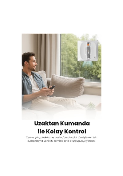 Mieco WA9 Pro Çift Yönlü Su Püskürtmeli Cam Temizleme Robotu (Kumandalı)