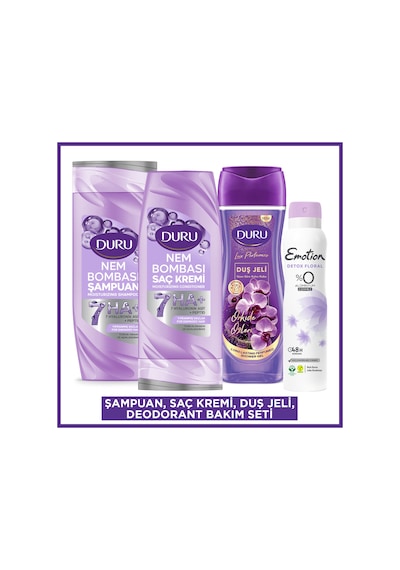 Duru Nem Bombası Yoğun Onarım Şampuan & Saç Kremi, Duş Jeli & Kadın Deodorant Yıpranmış