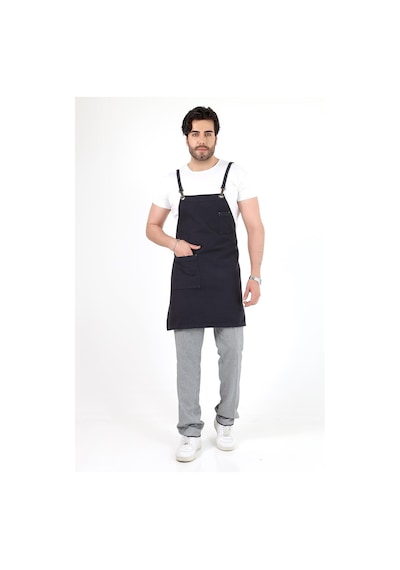 Barista Askılı Önlük Tek Cepli - Füme-12782 Füme
