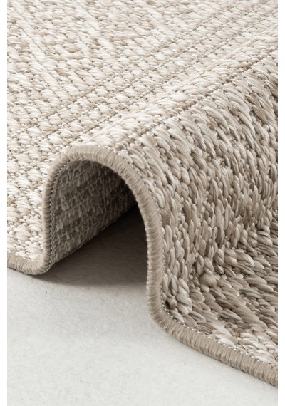 Hoom Rugs Nova 2005 Bej İnce Kaymaz Latex Tabanlı Sisal Halı Gri Siyah