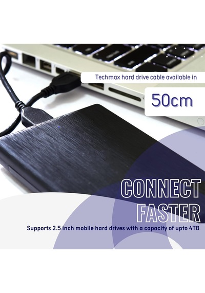 Western Digital Wd/seagate/elements/toshiba/my Passport/samsung Galaxy S5 M3 1tb/hitachi/xbox/ps4 İçin Taşınabilir Sabit Disk İçin Usb 3.0 A - Micro B Harici Sabit Sürücü Kablosu - Siyah 50cm