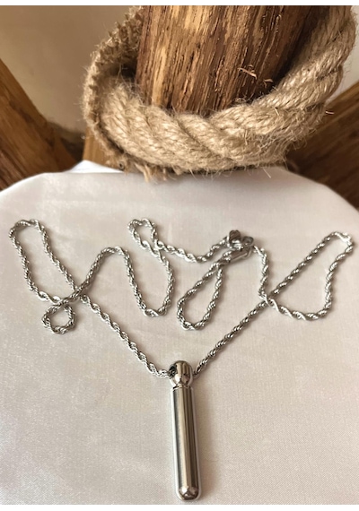 Gns Aksesuar Burgu Çelik Kapağı Açılan Bar Uç Unisex Kolye