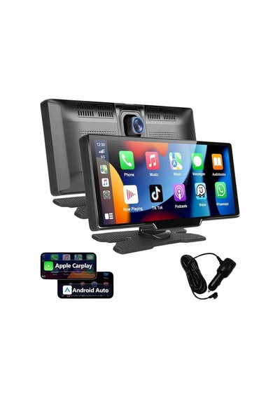 Hubrendy Tekno 4k 10.2 İnç Çift Kameralı Araç Multimedya Ekranı Carplay Kablosuz Tüm Cihazlara Uyuml