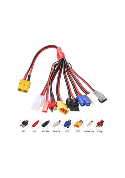Powermaster Lipo Batarya Banana Şarj Kablo Seti 8 İn 1 Şarj Aleti Trx Jst Futaba Tamiya Ec3 Xt60 Tamiya Mini Ve T Plug Uçlu