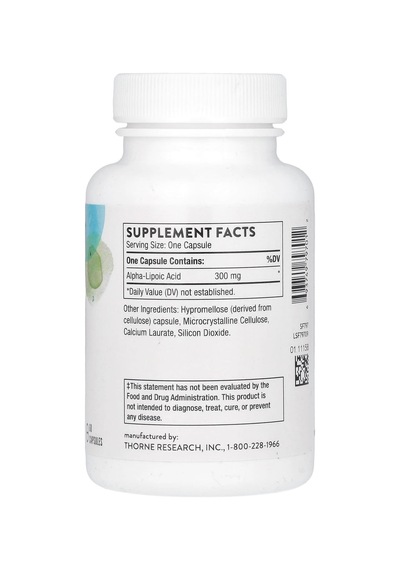 Thorne, Alfa-lipoik Asit, 60 Kapsül Kapsül Başına 300 Mg