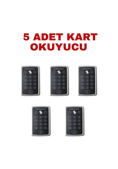 Sr-204 Em Max Kartlı Ve Şifreli Geçiş Sistemi Proximity Rfıd Kart Okuyucu 125 Khz 12/24v Ac/dc 5 Adet