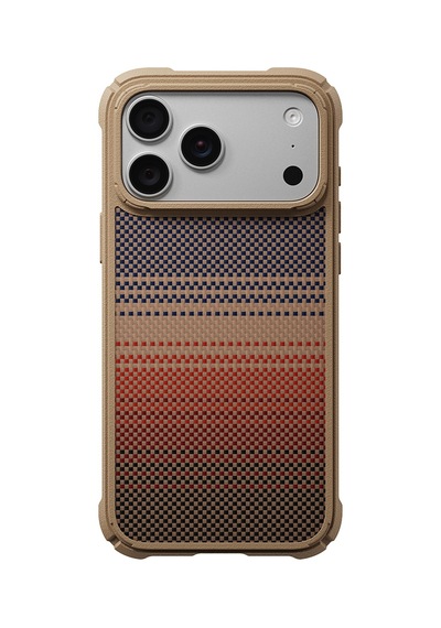 Apple iPhone Uyumlu 18 Pro Max Kılıf M-safeli Pitaka Tactile Woven Sunset-moonrise Aramid Serisi Cairn Kahverengi
