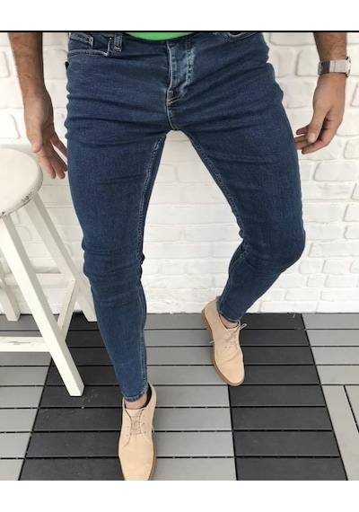 Skinny Fit Likralı Bilek Boy Jean Erkek Kot Pantolon (327663067)