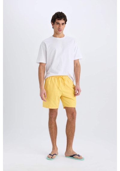 Defacto Regular Fit Kısa Boy Yumuşak Tuşeli Deniz Şortu E0993ax25hsyl190 Sarı