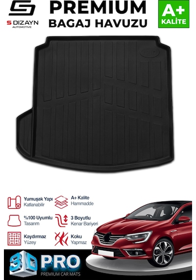 S-dizayn Renault Megane 4 3d Pro Bagaj Havuzu Sol Kulaklı 2016 Üzeri A+ Kalite