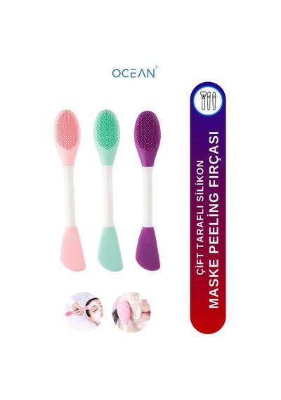 Ocean Çift Taraflı Yüz Maske Fırçası Karışık Renk Silikon Pratik Kullanım