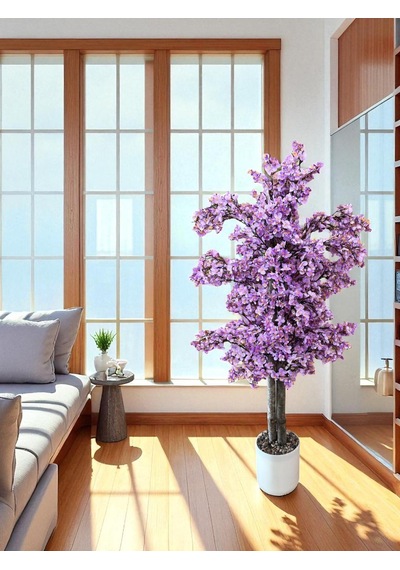 Yapay Çiçekçiniz Yoğun Yapraklı 100 Cm Yapay Sakura Bahar Dalı Ağacı Premium Lila