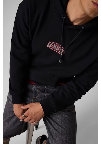 Guess Guess Jeans Erkek Kapüşonlu Sweatshirt M6bq12k5459 Siyah