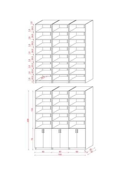 Asra Trend K-52 %100 MDF 180 cm 3 Modüllü Kapaklı Kitaplık Raflı Kütüphane Kül Gri Asra Trend K-52 %100 MDF 180 cm 3 Modüllü Kapaklı Kitaplık Raflı Kütüphane Kül Gri