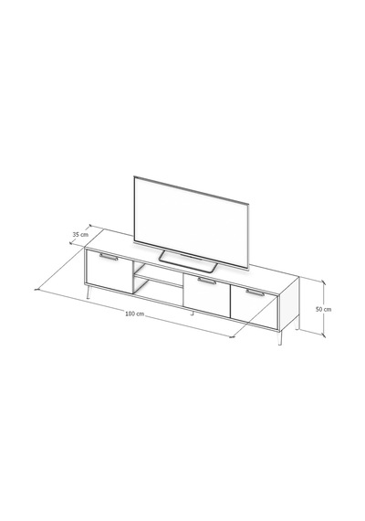 %100 Mdf Legnano 180cm Tv Ünitesi Kahverengi