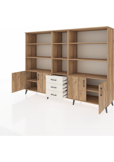 Hyperion Dolap 11 Raflı 3 Çekmeceli 4 Kapaklı 220x44x163 Çam-çam/ Çam-çam/aytaşı Hyperion Dolap 11 Raflı 3 Çekmeceli 4 Kapaklı 220x44x163 Çam-çam/ Çam-çam/aytaşı