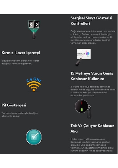 R400 Lazer Sunum Kumandası Slayt Kumandası Projeksiyon Kumandası