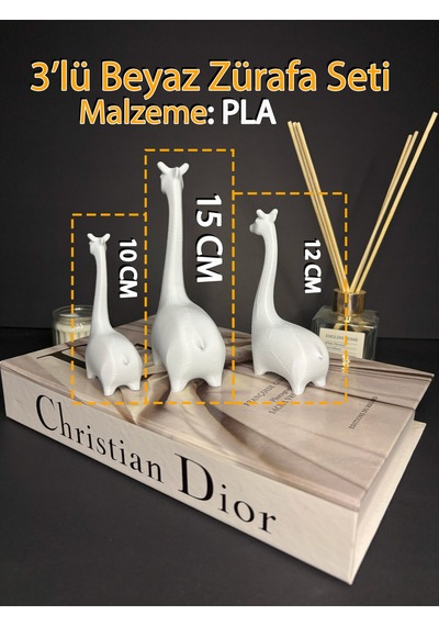 3 Lü Minimalist Zürafa Biblo Seti Zerafetin Minimalist Sembolü Dekoratif Modern Tasarım